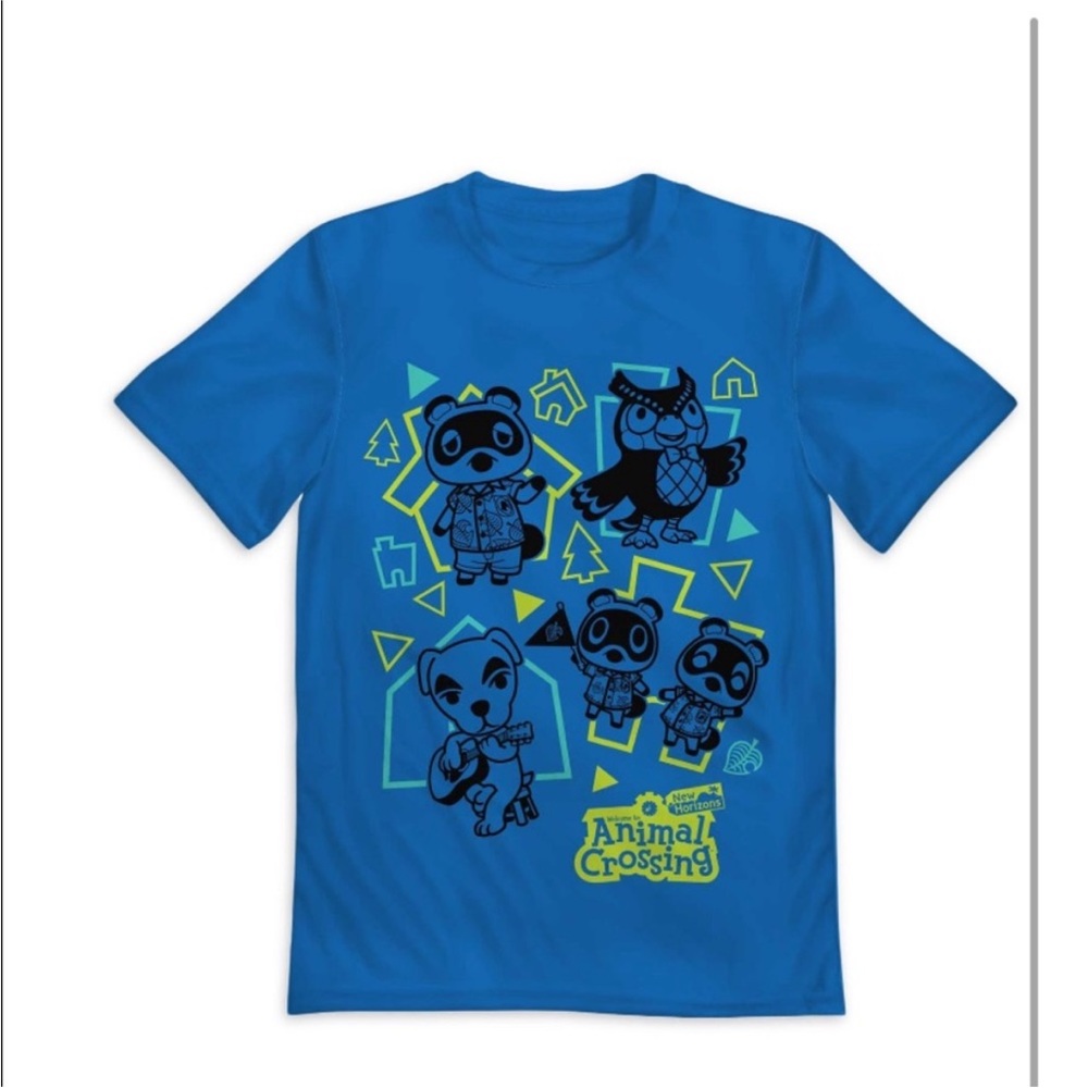 Nintendo Animal Crossing Boys Blue Graphic Short Sleeve T-Shirt Size Large NWT